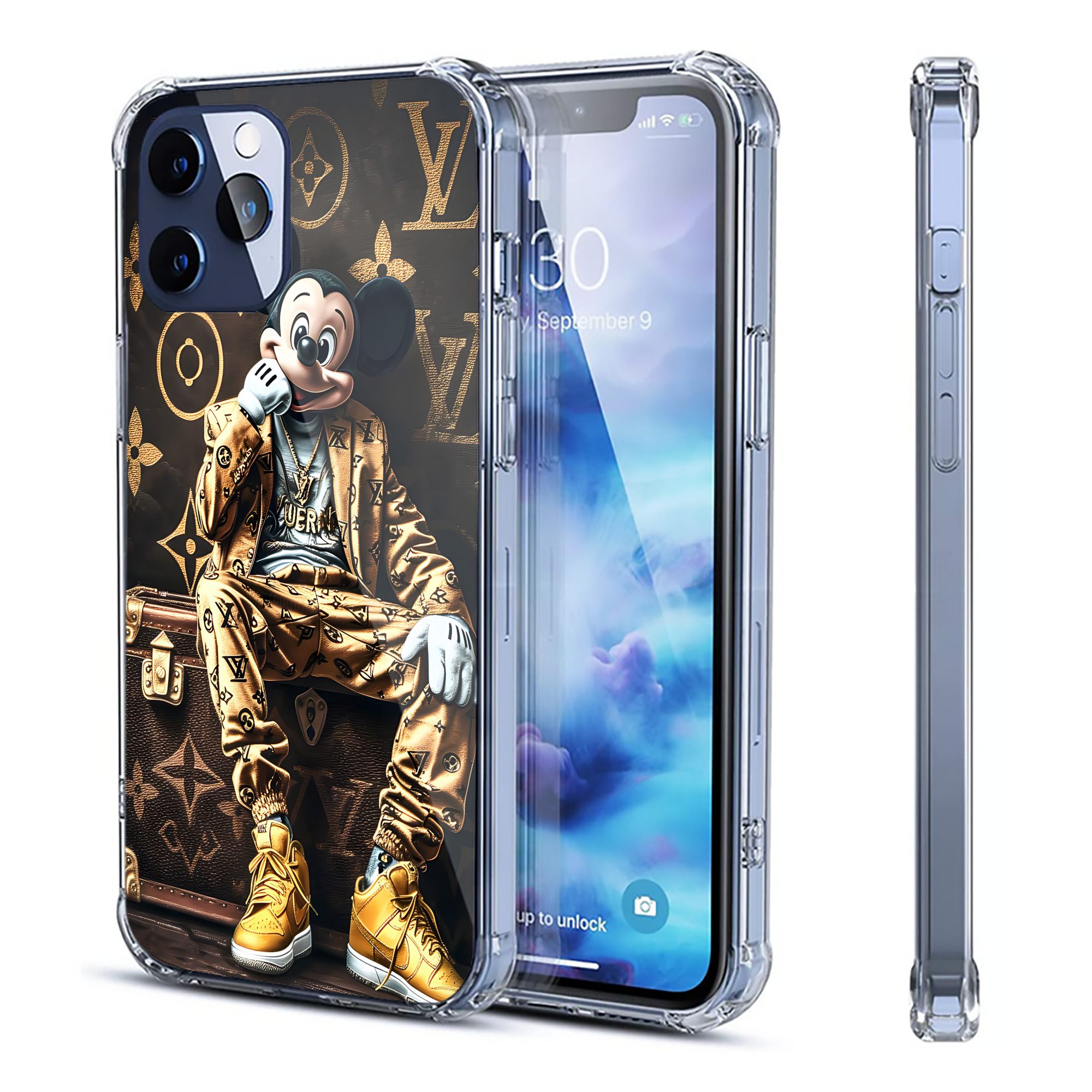 （画像用） ミッキーマウス Mickey Mouse 【iPhone 12シリーズ対応】透明スマホケース（クリアソフトケース）